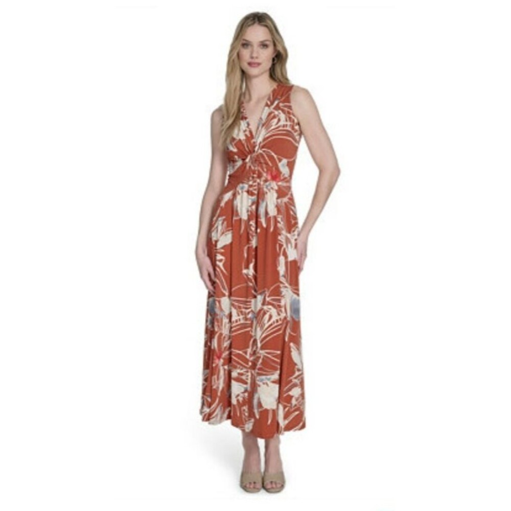 Calvin Klein Women's Size 2 Terra Floral Knotted Maxi Dress NWT‎ - Picture 13 of 13